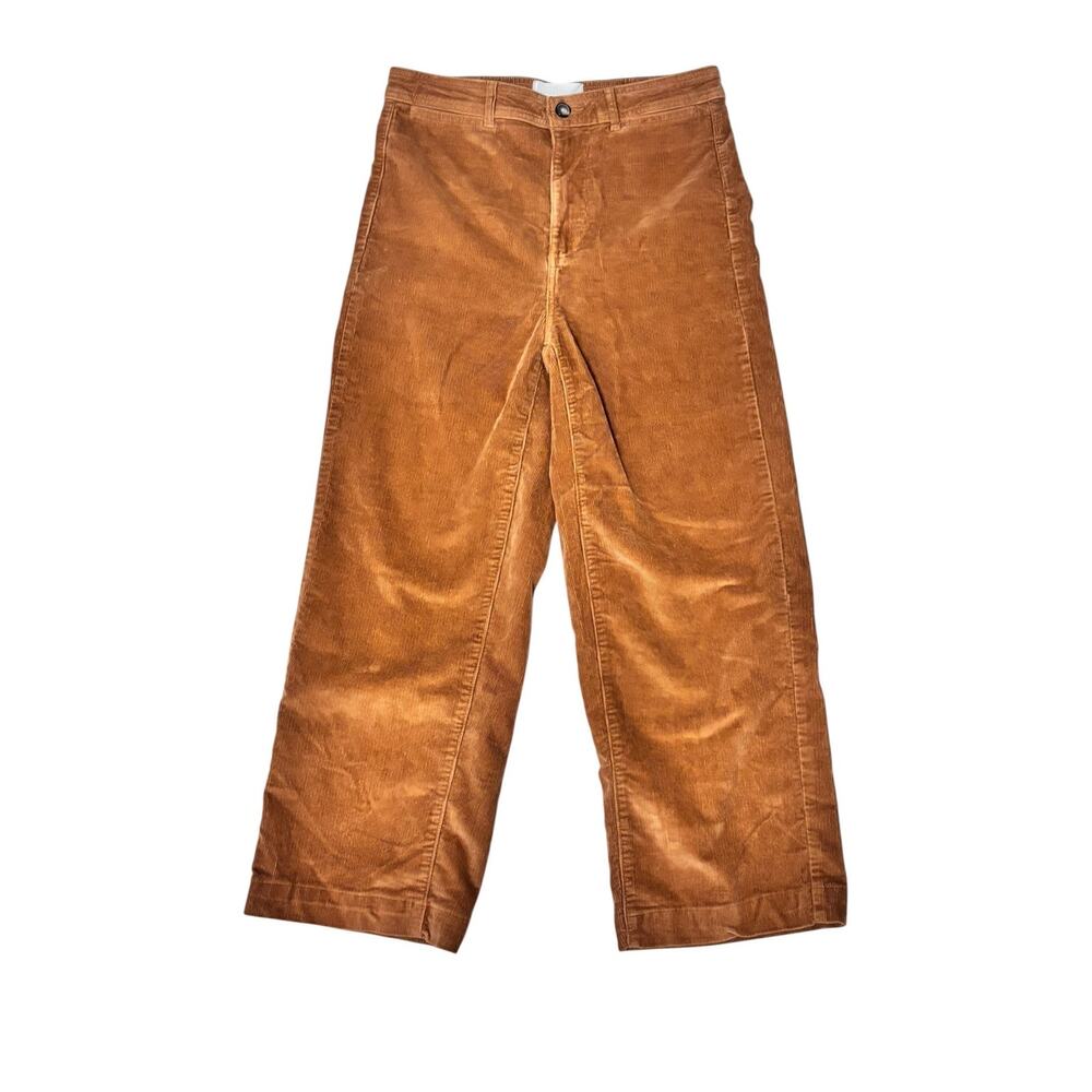Everlane Corduroy Wide Leg Pants Rust Brown Copper Size 8 NEW